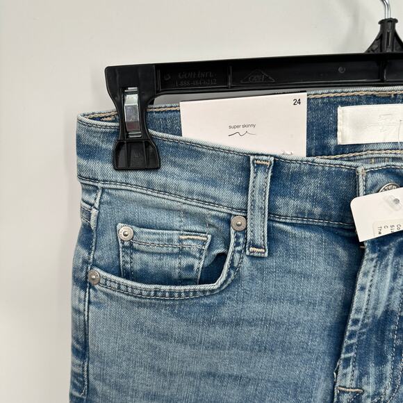 7 FOR ALL MANKIND NWT The Super Skinny Denim Jean in Santana // 00 - Picture 7 of 13